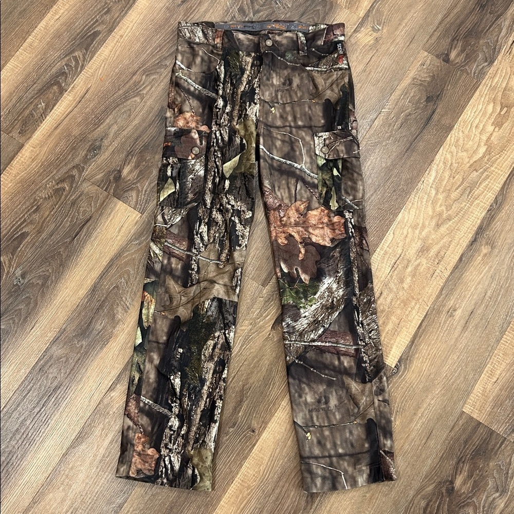 Rustic Ridge Youth Scent Stop Hunting Pants Sz Medium Mossy Oak Adjustable waist